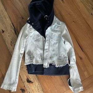 Free people hoodie lined jean jacket